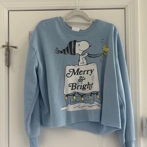 Peanuts Blue Crew Neck Snoopy Sweater